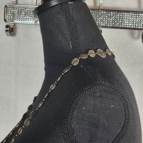 Chico's Vintage Gold Tone Threaded Metal Circle Adjustable 40" Necklace 3.5" Ext - Picture 7 of 16